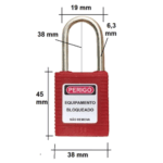 Cadeado de Bloqueio NR10 e NR12 Haste em nylon Inox 38mm BD-G014 - Imagem 2